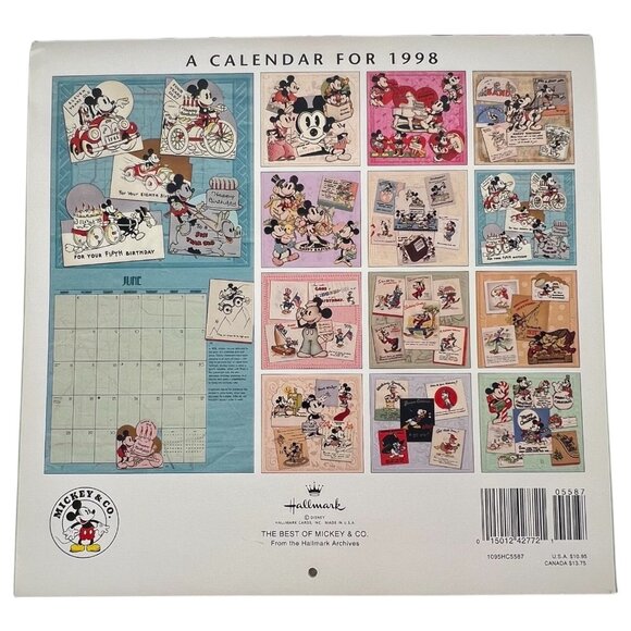 4 Vintage Disney Mickey Mouse Wall Calendars 1995 1996 1997 1998 Unused Large - Picture 12 of 12